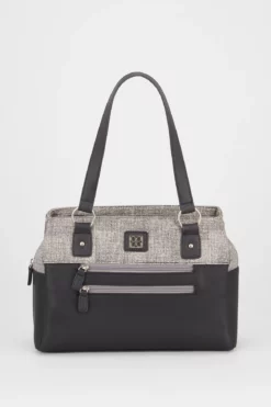 Linen Look Trim Tote Bag