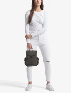 Linen Look Backpack -Luggage Sales Shop 3171892 4