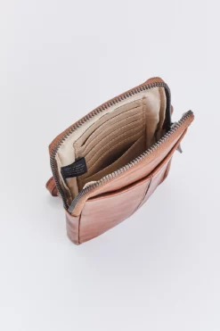 Leather Zip Top Phone Crossbody -Luggage Sales Shop 3199659 3