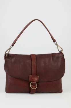 Ari Leather Buckle Flapover Bag