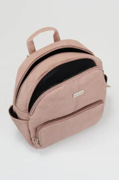 Linen Look Round Top Backpack -Luggage Sales Shop 3207525 3