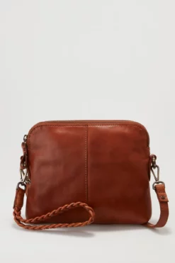 Skye Leather Twist Crossbody Bag