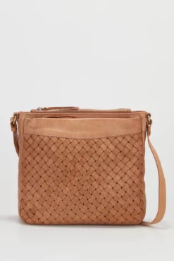 Palma Leather Weave Crossbody Bag