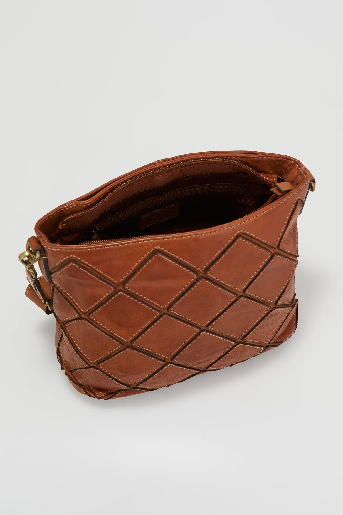 Check Leather Stitch Crossbody Bag 3 Check Leather Stitch Crossbody Bag - Image 3