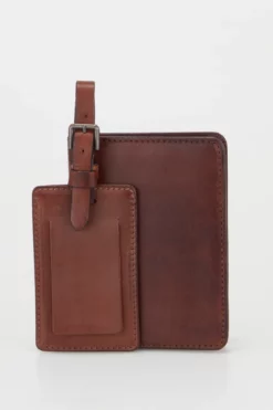 Leather Passport & Lug Tag Set