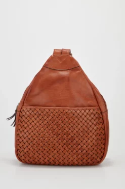 Palma Weave Leather Backpack